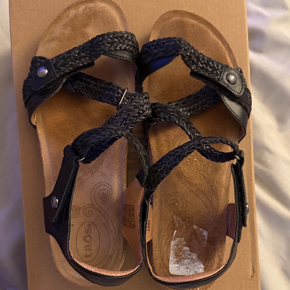 Taos Footwear Black Braided Sandals